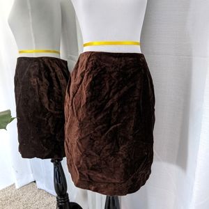 Apostrophe brown velour mini skirt